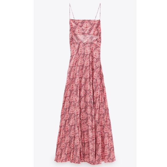 Zara Long Print Backless Dress - Picture 4 of 7